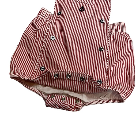 Polo Ralph Lauren Nautical Anchor Seersucker Overalls & Hat Set Size 3M - Picture 4 of 6